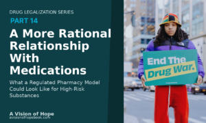 Regulated pharmacy model for high-risk substances and treatment on demand drug policy reform